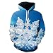 UJUNAOR Unisex bluza z kapturem na Boże Narodzenie garnitur wzór 3D nadruk długi rękaw sweter New Christmas Style para Boże Narodzenie nadruk 3D długi rękaw kapelusz bluzka