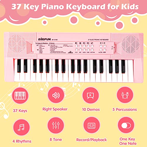 Electronic Piano Keyboard 37 Key Piano For Kids Keyboard Piano With Microphone Learning Musical Toys For 3 4 5 Year Old Boys Girls Birthday Gifts Age 3-5 #TOP1