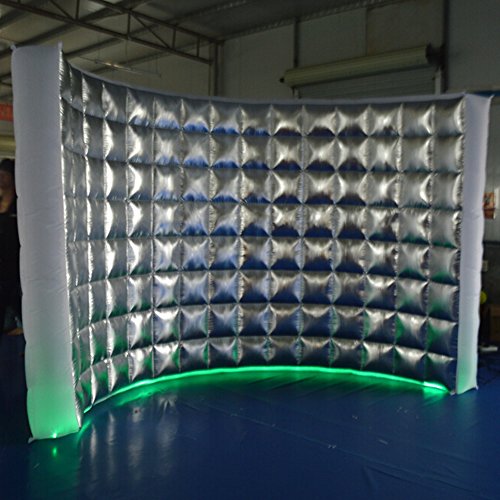 SAYOK Inflatable Photo Booth Wall (Internal Silver, 119''x59''x91'') Inflatable Photo Booth Backdrop, Photo Booth Enclosure Portable Photoshoot Background Silver Wall for Event Party Wedding