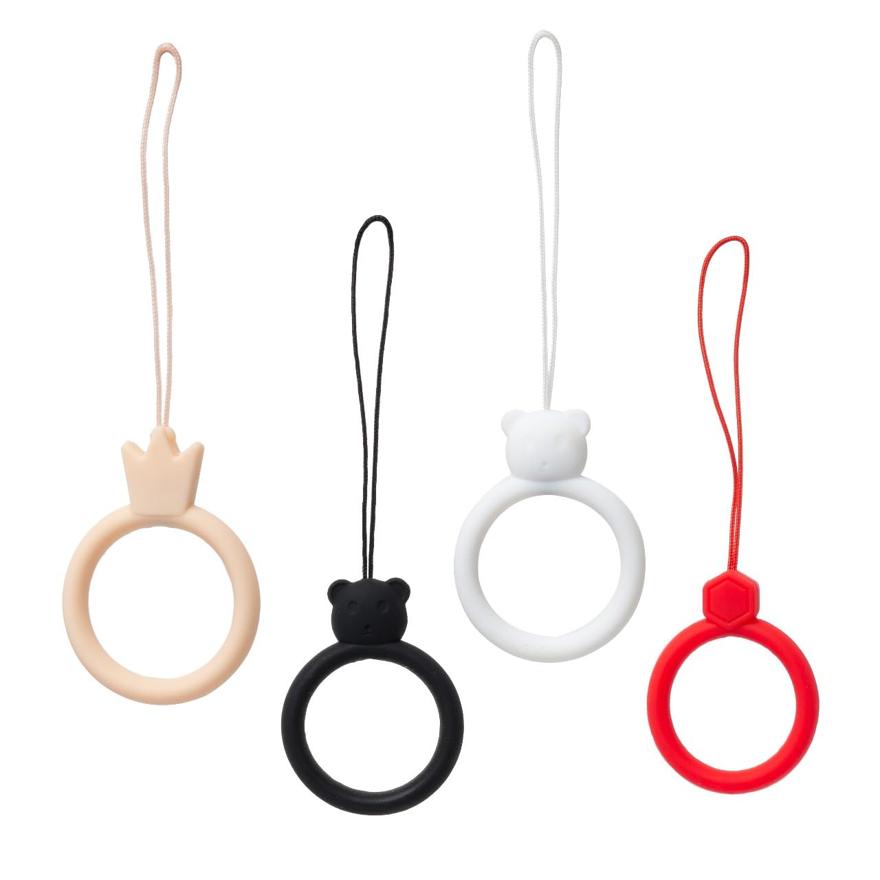 2pc cell phone lucky charm Keychain Silicone Finger Ring Lanyard for Mobile Phones Hanging thread Strap Anti-Slip ideal for Cameras keys pen drive electronics accessories