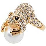 alfredo pauly kinder Metall: 1 Micron vergoldet Alfredo Pauly Couture-Schmuck Damen Ring Frosch vergoldet Kristall Imitations-Perle RW16