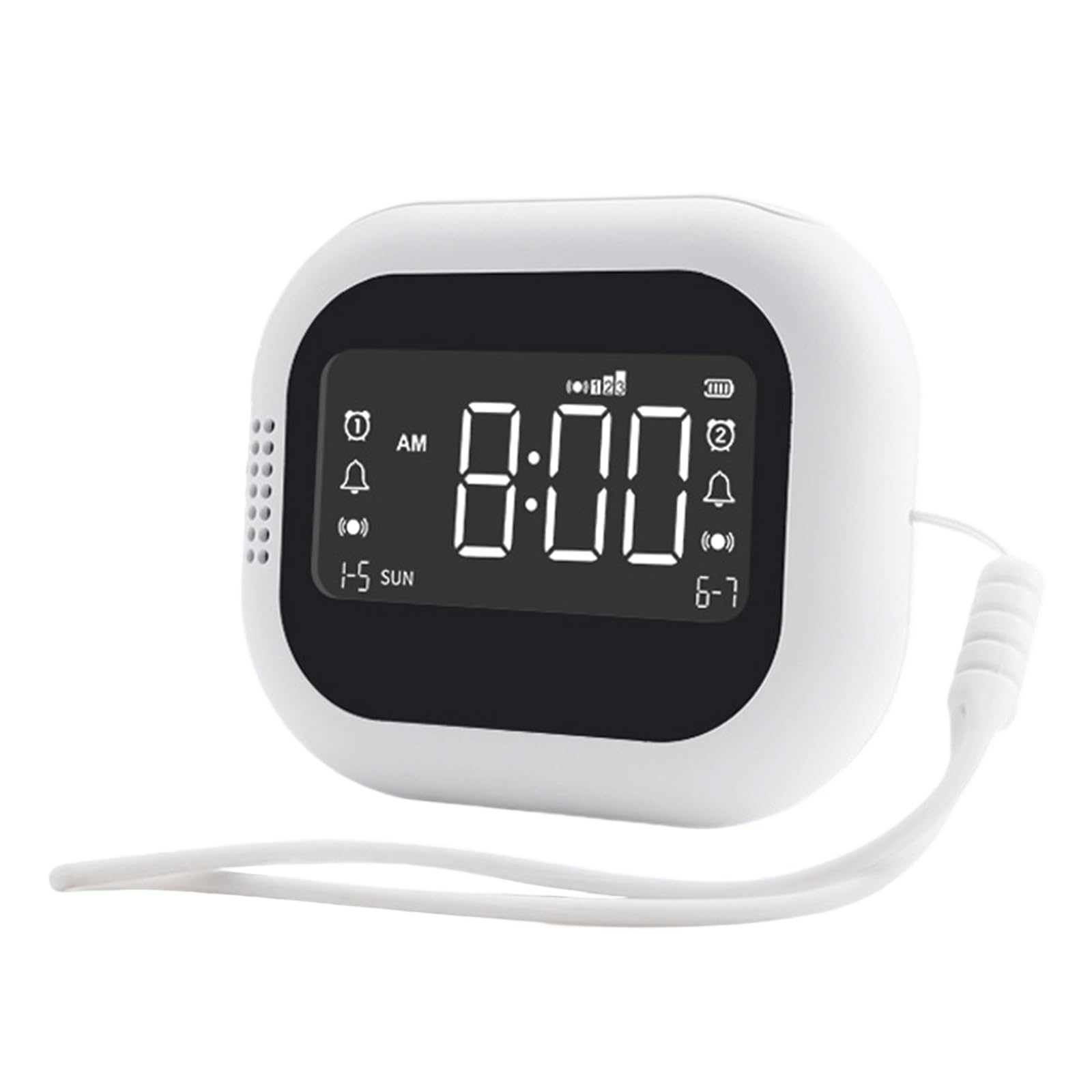 Kalttoy Multicolor Lcd Display Vibrating Alarm Clock With Snoozes Function And Rechargeable Battery For Hearing Impaired And Heavy Sleepers Rechargeable Battery Clock