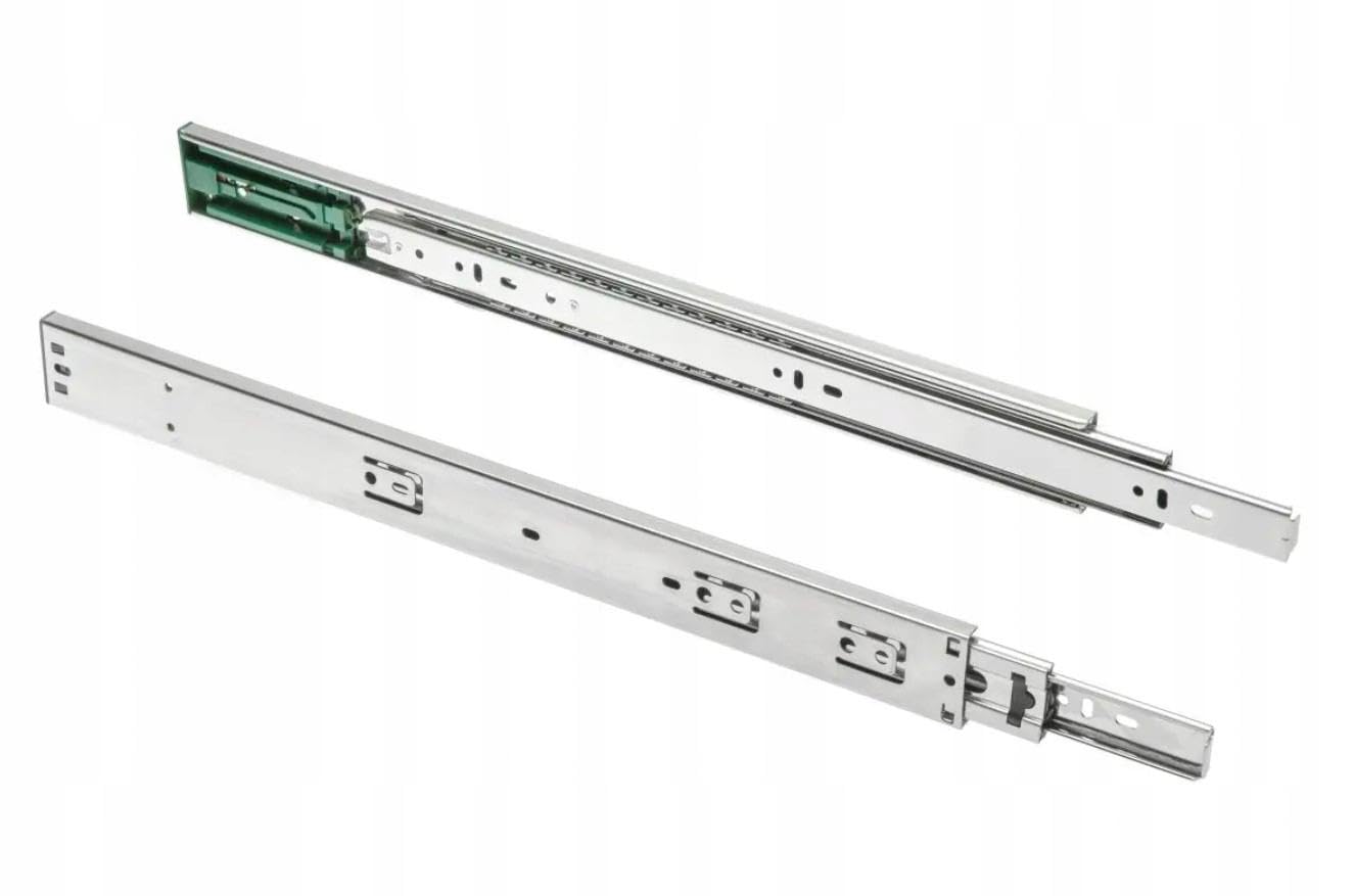 Gtv Galvanized 1 Pair X Ball Bearing Push To Open Drawer Runner/Slide - Full Extension (400Mm)