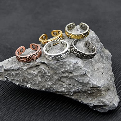 Vicmag 4Pcs Copper Ring For Women, Magnetic Ring Ladies Fingers Thumb 99.9% Solid Pure Copper Jewelry Gift For Wife #TOP4