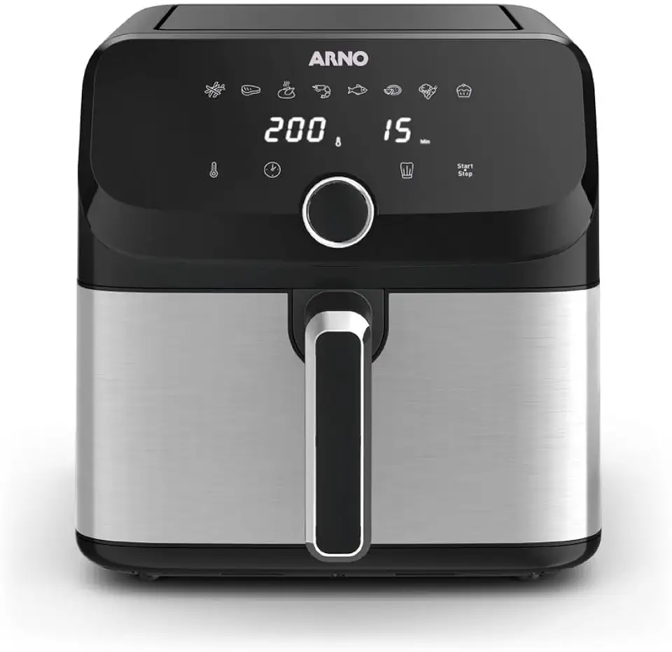 Fritadeira sem Óleo Airfryer Arno Mega Digital 7,5L Inox 1700W AFD7 110V