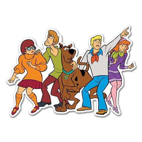 Image of Elektroplate Officially Licensed Scooby-Doo Mystery Inc. Gang 3.5 inch x 5.0 inch Dynamic Decal | Premium Automotive-Grade All Weather Vinyl Sticker for Car, Water Bottle, Laptop, Cooler, Phone | Made in USA