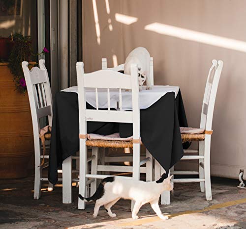 Ylzyaa Tablecloth - 54 X 54 Inch -Black-Square Polyester Table Cloth, Wrinkle,Stain Resistant - Great For Buffet Table, Parties, Holiday Dinner & More #TOP4