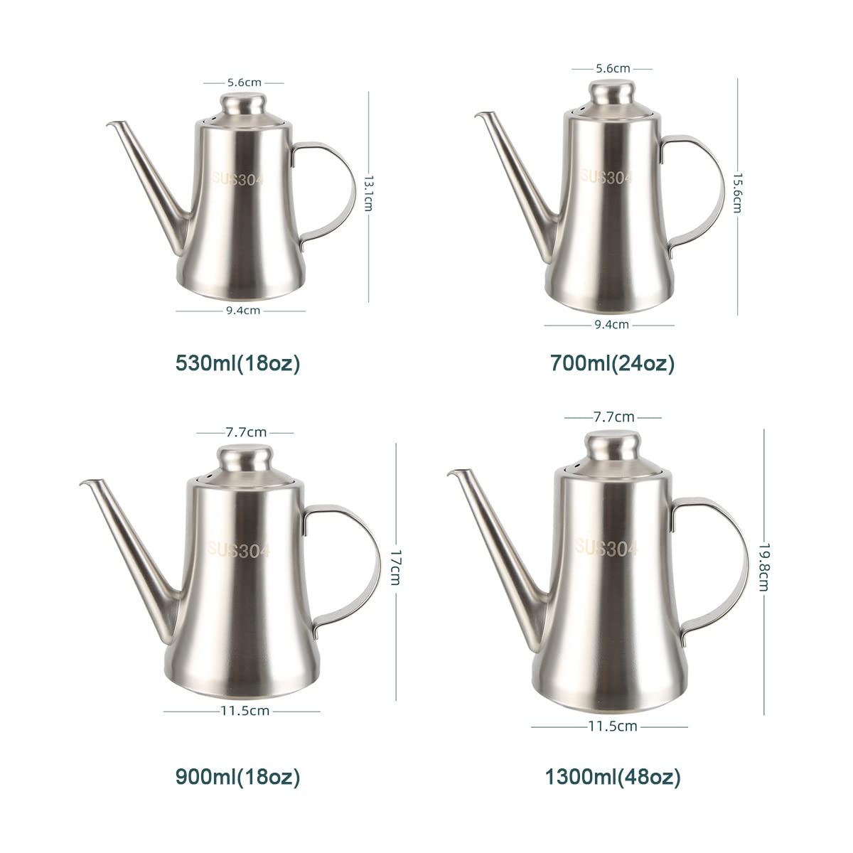 Bottiglia dispenser per olio, in acciaio inox, contenitore per olio da cucina con filtro a perdite, ideale per olio d'oliva, salsa di soia e aceto, essenziale per la cucina per chef