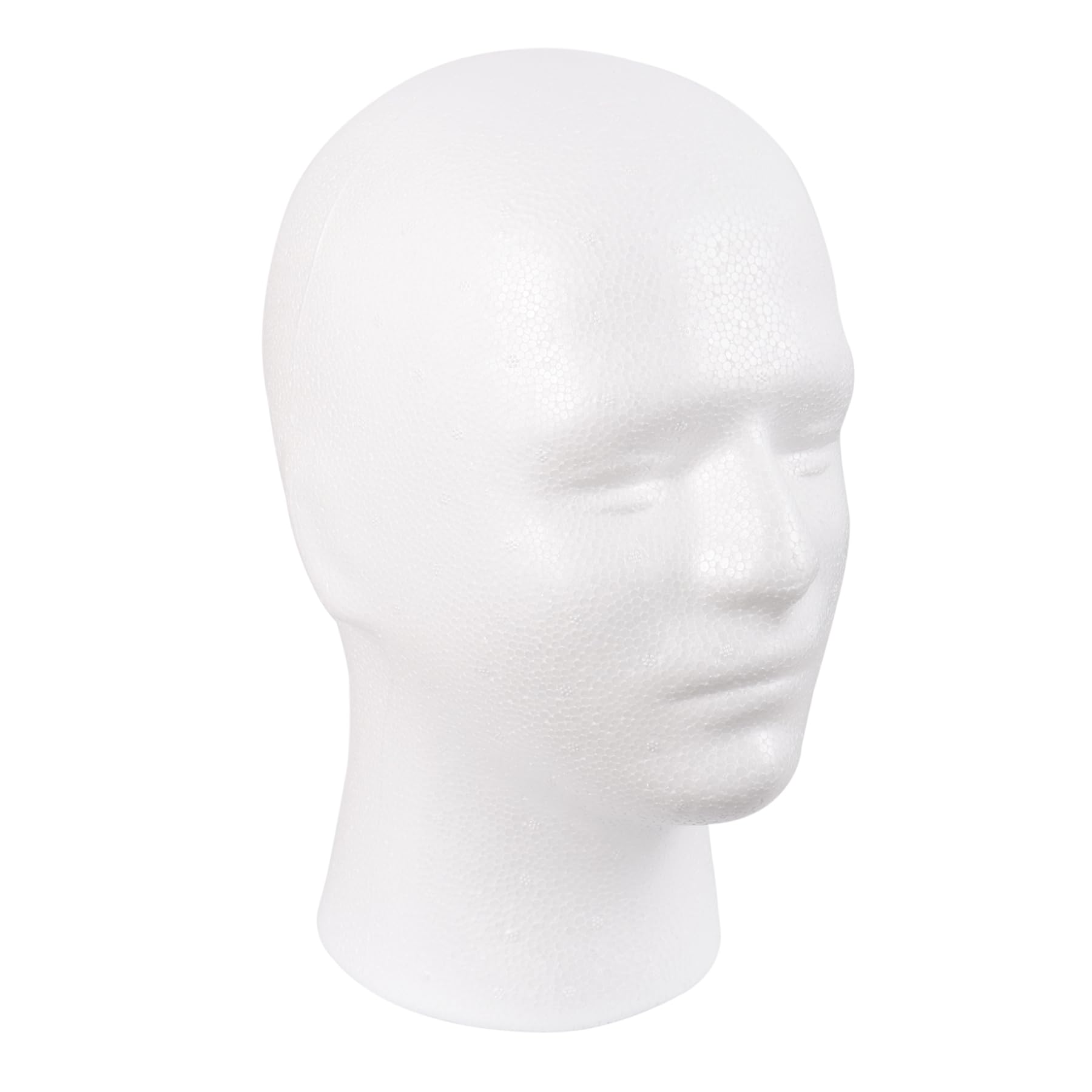MapofBeauty Mannequin Head Styrofoam Model Mask Foam Stand Wig Head,White | Male,Wig,Hat Display,Halloween,Makeup-image-47
