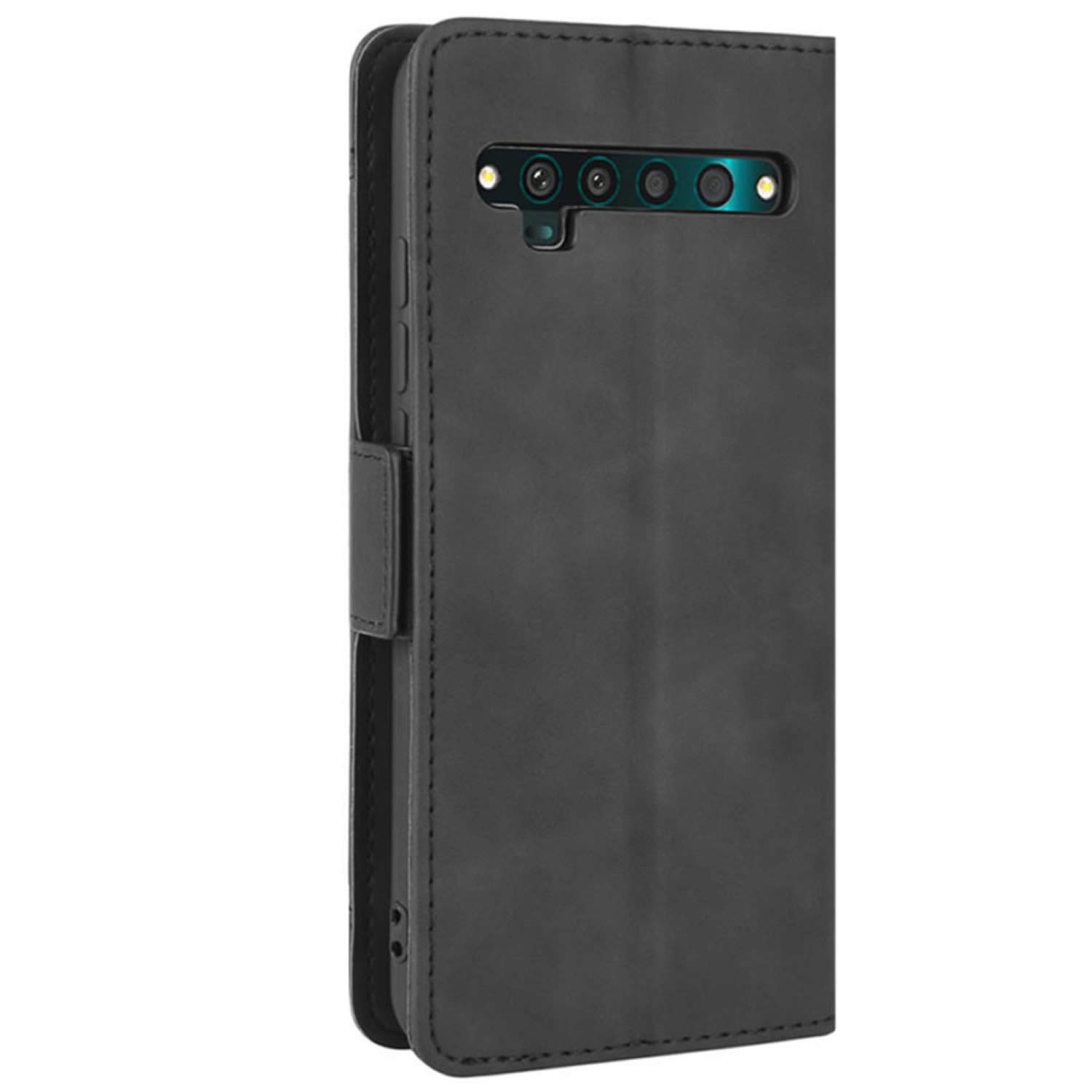 Custodia Portafoglio HualuBro Con Supporto Per TCL 10 Pro, Pelle PU E TPU, Nero