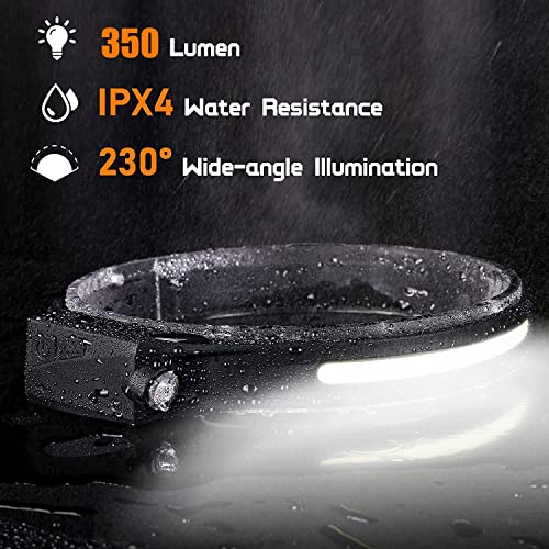 Lakumiqi Rechargeable Led Headlamp, 3 Pack Led Head Light For Head, Headlights For Head, 230° Wide Beam Motion Sensor Head Lamp, Light Headband For Adults, Bright Headlamps, Walking, Camping #TOP3