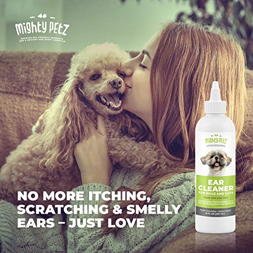 Mighty Petz Dog Ear Cleaner Solution 8 oz Pet Ear Wash to Support Infection Prone Ears and