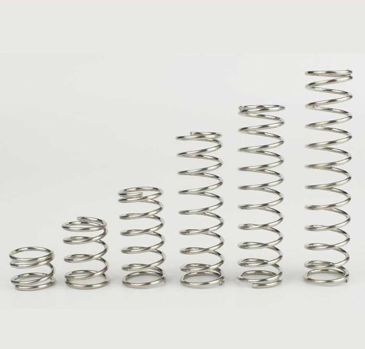 Molle estese e compresse, molle di trazione, assortimento compressione, confezione da 5, in acciaio inossidabile 304, argento, 3 mm x 38(3mmx38mmx100mm)