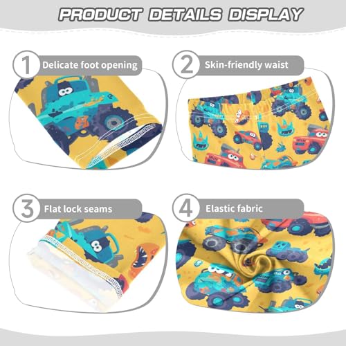 Hand Drawn Truck Car Pattern Cutoddler Baby Girl Athletic Leggings Comfortable High Waisted Leg Yoga Pants3