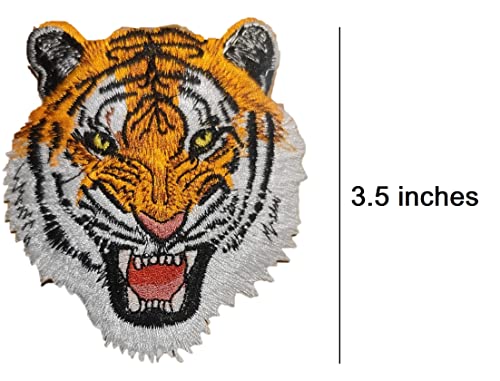 Patchclub Roaring Tiger Head Patch, Colorful Embroidery, 3.5 Inches - Iron On/Sew On #TOP1