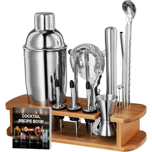 Cocktail Shaker Set - 17 Piece Stainless Steel Mixology...
