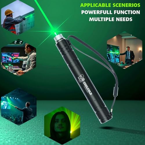 Image of Laser Light | USB Rechargeable Green, Laser Pointer | Long-Range, Laser Light Powerful | for Party, Disco Light Adjustable Mode, 2000m Handheld Laser Pen, Suitable for Camping, Hiking (Green)