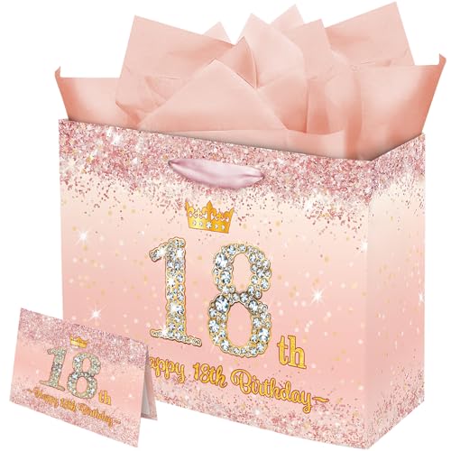 Vichona Rose Gold 18th Birthday Gift Bag