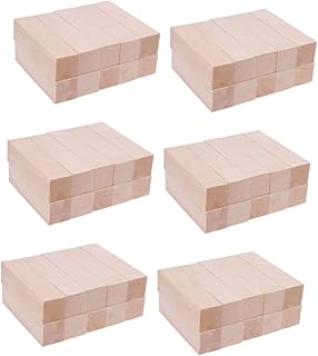 45 Pçs Quadrados Esculpidos Em Tiras De Basswood Blocos De Construção De Madeira Blocos De Construção De Madeira Playset De Madeira Bloco De Quebra-Cabeça Oblongo Prancha De