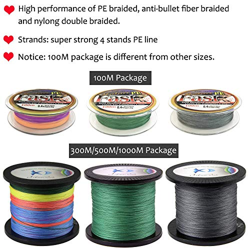 PE Geflochtene Angelschnur 100 m – 1000 m abriebfeste geflochtene Schnur 4 Stränge Hochleistungs-super glatte PE… – Bild 3