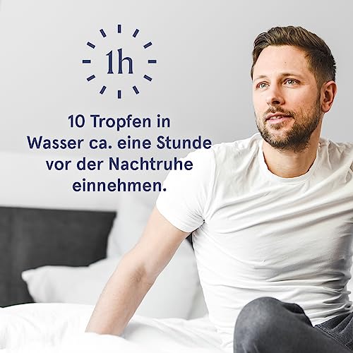 Schlaftropfen mit Melatonin und Hanfsamenextrakt | 100% natürliche Tropfen in Apothekenqualität | Verkürzung der Einschlafzeit | Jetlag Linderung | 30ml – Bild 3