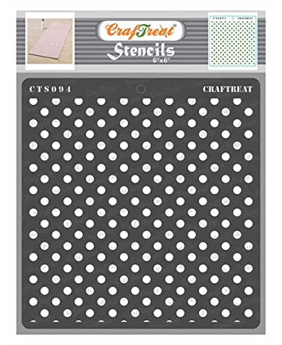 CrafTreat Polka Dot Stencils for Painting on Wood, Canvas, Fabric, Floor, Wall and Tile - Bold Polka Dots - 12x12 Inches - Reusable DIY Craft Stencils - Wall Stencils for Painting Large Pattern