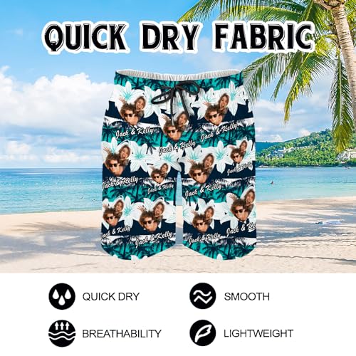 Custom Face Swim Trunks for Men, Personalized Photo Swim Shorts Funny Beach Board Shorts Gift for Men4