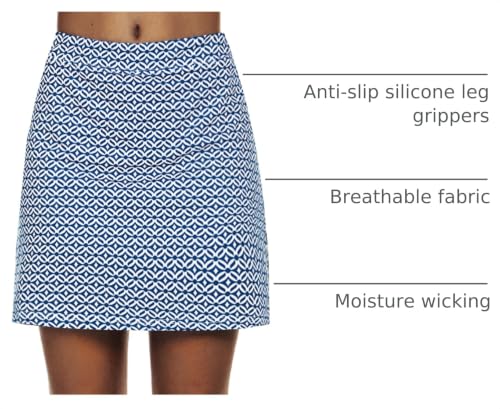 Image of Ekouaer 16 inch Golf Skorts for Woman with Inner Pockets Silicone Grippers Tennis Skirt Quick Dry Athletic Pickleball Skort
