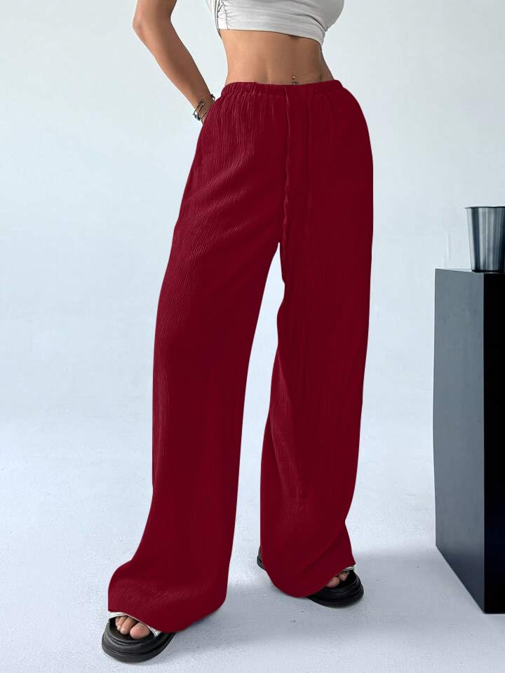 Image of GRECIILOOKS High Waist Trousers for Women - Flared Korean Style Formal Pants | Elegant Workwear for Office, College & Events (Available in Plus Size)