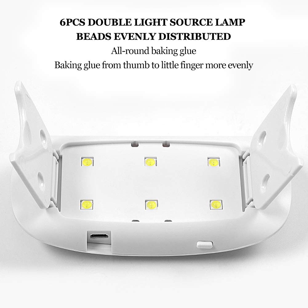 Lampada per Unghie, Asciuga Unghie, Lampada LED/asciuga Unghie, for Smalto Gel, for Manicure e Pedicure, Mini Strumento Manicure ad Asciugatura Rapida, 6W