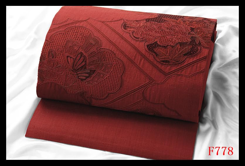 F561】厳選西陣 紬 相良刺繍 スワトウ刺繍 茶鼠色高級美術名古屋帯新品  