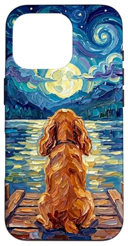 Red Cocker Spaniel On a Lakeside Dock Outdoors�A�[�g���[�N �X�}�z�P�[�X iPhone 16 Pro �p