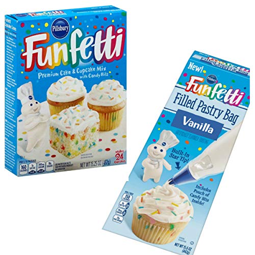 Funfetti Cupcake Mix With Filled Pastry Bag-for DIY Birthday Party for Kids