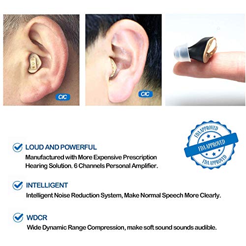 LAIWEN Rechargeable Hearing Amplifier with Digital Noise Reduction to Assist Hearing for Adults ITC Style