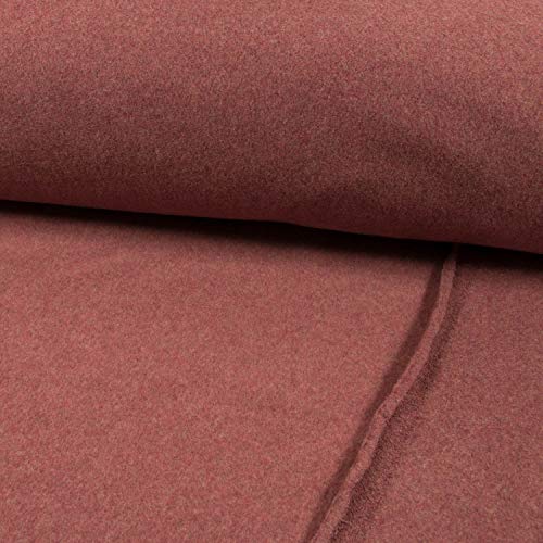 Forro polar de algodón bio unicolor rosa viejo, forro polar, precio por 0,5 m