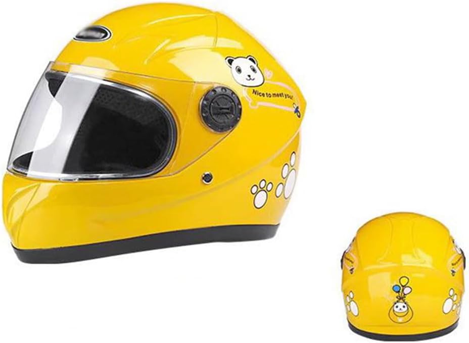 Children Full Face Motorcycle Helmet with Visor, Boys Girls Electric Bicycle Kart Crash Helmet, Youth Scooter Cruiser ATV Dirt MTB Bike Racing Helmet for 4-10 Years Kids, DOT Approved