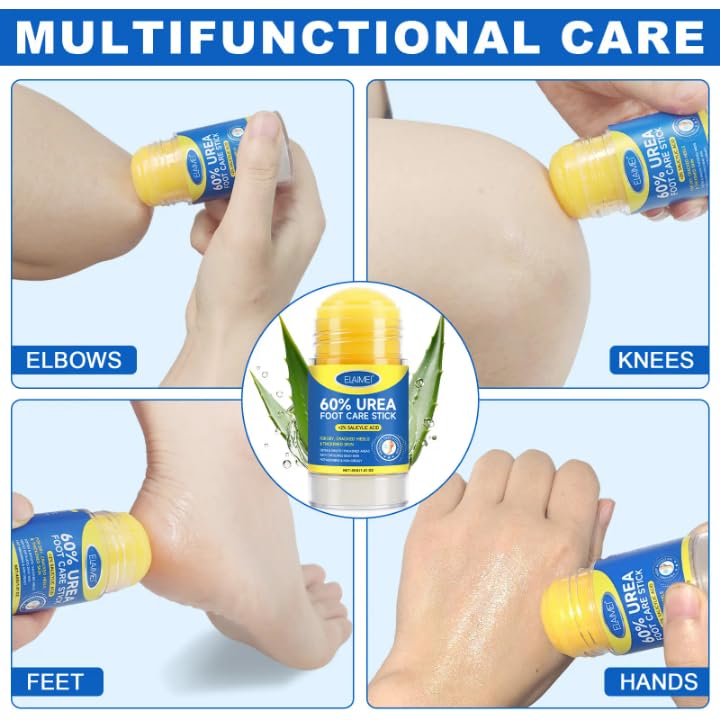 60% urea with 2% salicylic acid urea foot care stick, Moisturizer for Dry Cracked feet,knees,Elbows,Hands,Moisturizes and Hydrates the Dry Skin, Callus Remover & Skin Softner -1.41oz(1 pack)