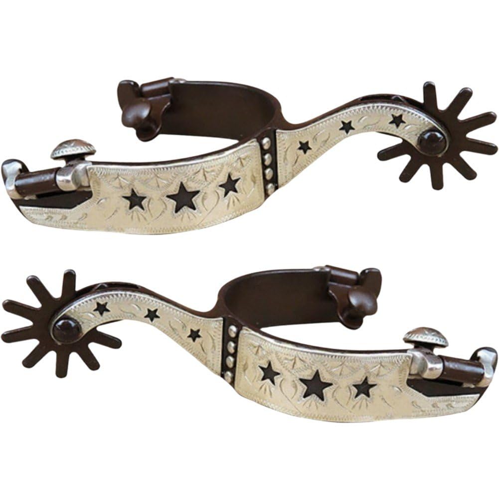 1 Par De Espuelas para Botas De Montar, Espuelas De Caballo De Vaquero De Acero Carbono Occidental, Equipo para Entrenamiento Ecuestre, Espuelas De Vaquero para Caballo