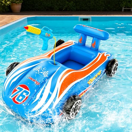 Bouée piscine enfant avec aide à la natation Go-Kart et pistolet à eau