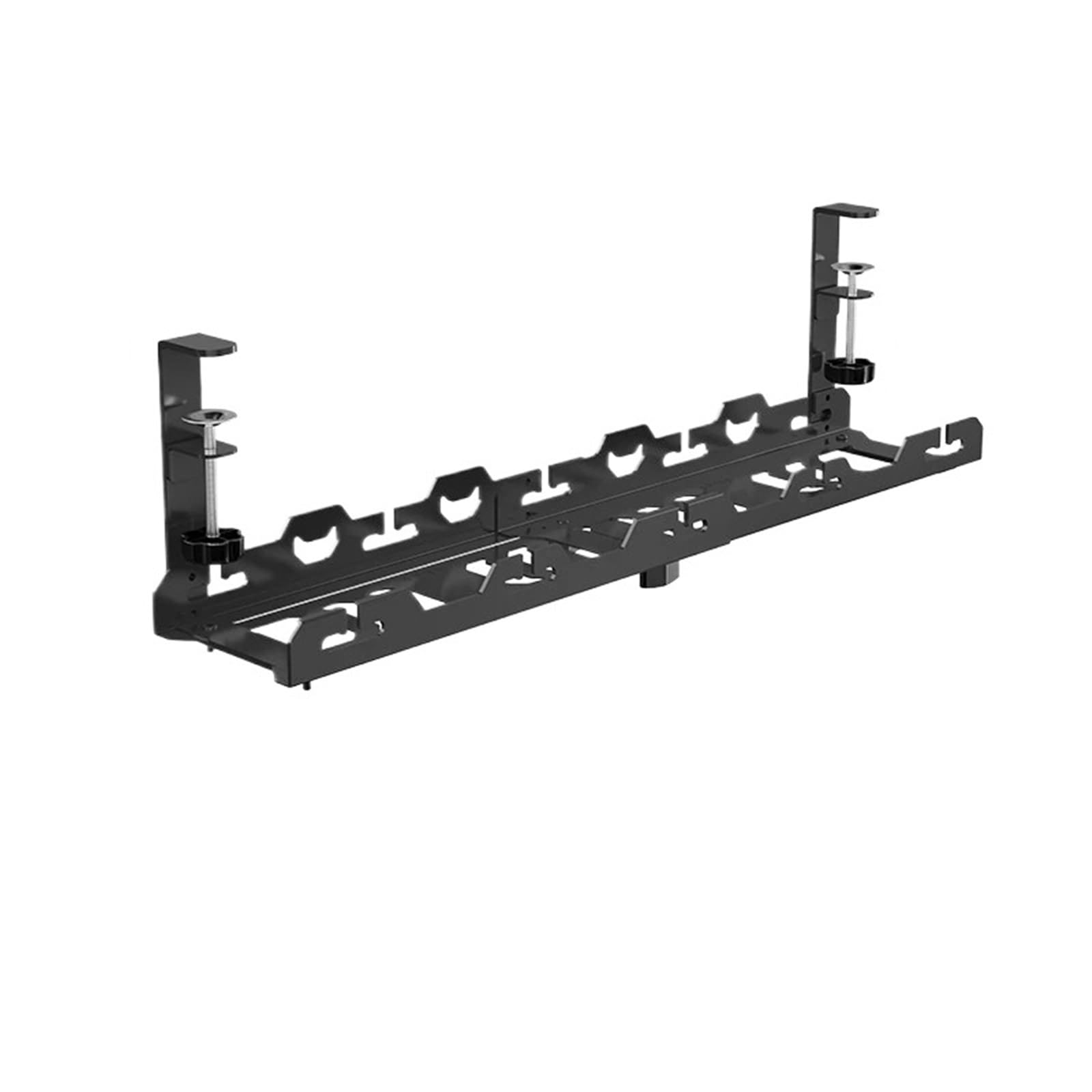 Bandeja Gestion Cables Bandeja de cables Metal extensible debajo del escritorio, sin perforación, con abrazadera, soporte tira alimentación retráctil(Single retractable)