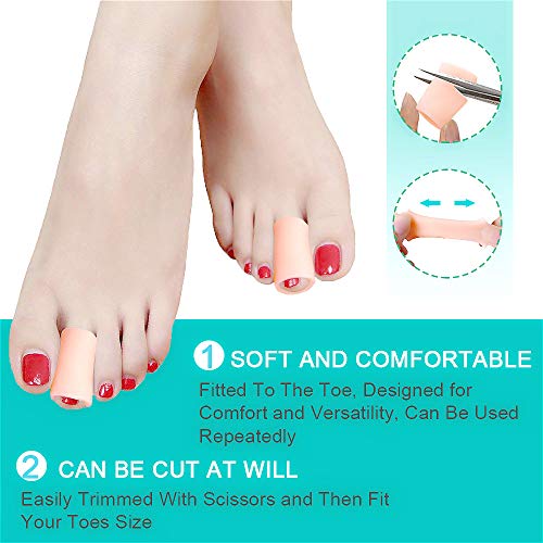 Image of Toe Sleeves,Gel Toe Protectors and Separators to Protect Hammer Toe, Corn, Calluses,Blisters