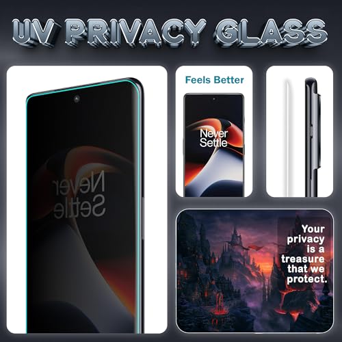 Image of ArmourPro UV Privacy Tempered Glass Screen Protector for OnePlus 11R (6.74 Inch, Pack of 2) Edge to Edge Coverage Anti-Spy /Anti-Peeping 9H Hardness