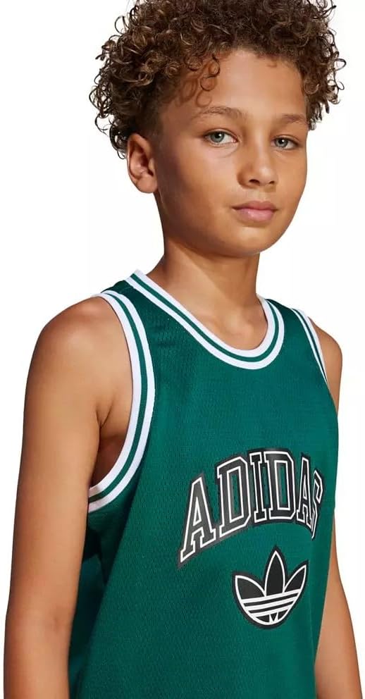 adidas ボーイズ ノースリーブ オリジナル バスケットボール メッシュ タンクトップ