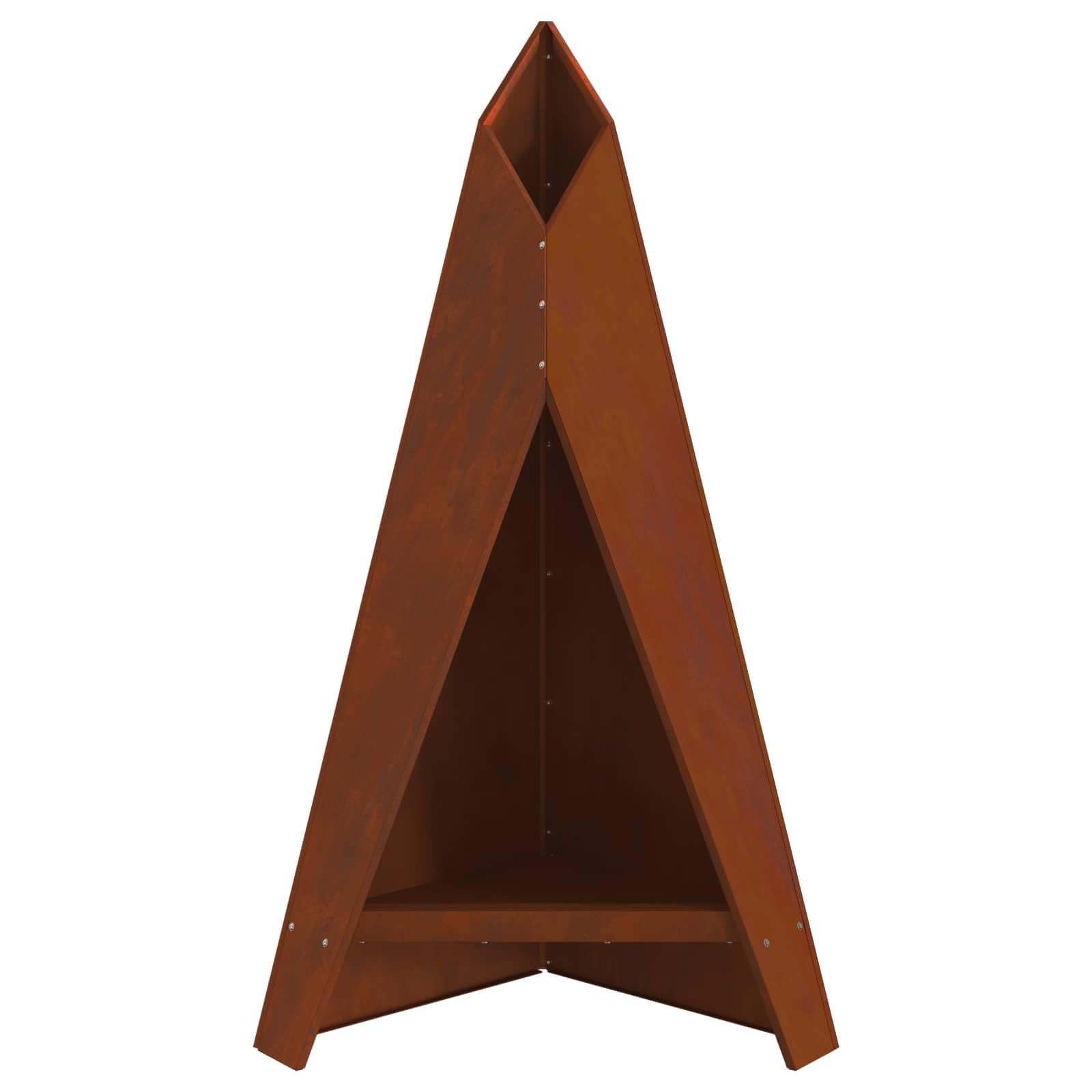 Brasero marrón de acero resistente a la intemperie, 58 x 40 x 100 cm, rectangular para patio y jardín, con gran capacidad para troncos y calor acogedor en eventos al aire libre