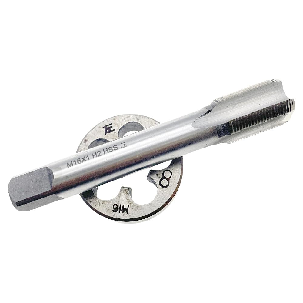 M16 x 1 Tap & Die Set LH Left Hand Machine M16 x 1 Metric Thread Tap Round Die Straight Fluted Machine, M16x1 Tap Set Round Die Machine Screw LH