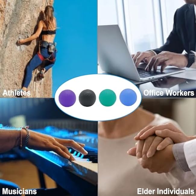 Stress Balls for Adults, Grip Strength Trainers. Squeeze Balls for Hand Therapy Finger Wrist Arthritis Stress Relief Rehab. Exercise Squeezers Grip Strengtheners, Set of 4.