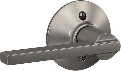 Miniatura 337 de Schlage Latitude F10 LAT 622 CEN Manija de paso con roseta Century, para pasillo y armario, negro mate Mate negro