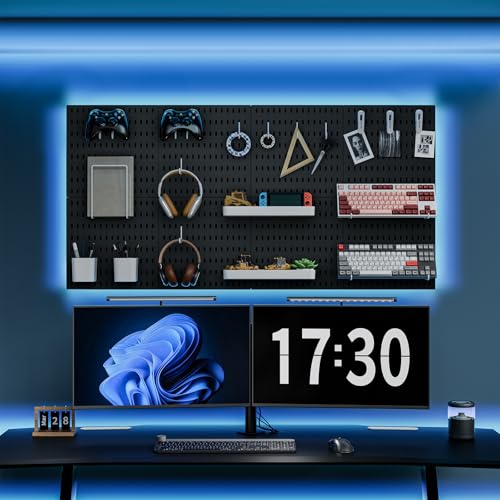 Pegboard Combination Kit, 25.2" x 25.2" Wall Mounted Storage Set with 4 Pegboards & 20 Accessories Hanging, Peg Boards Organizer - Image 3