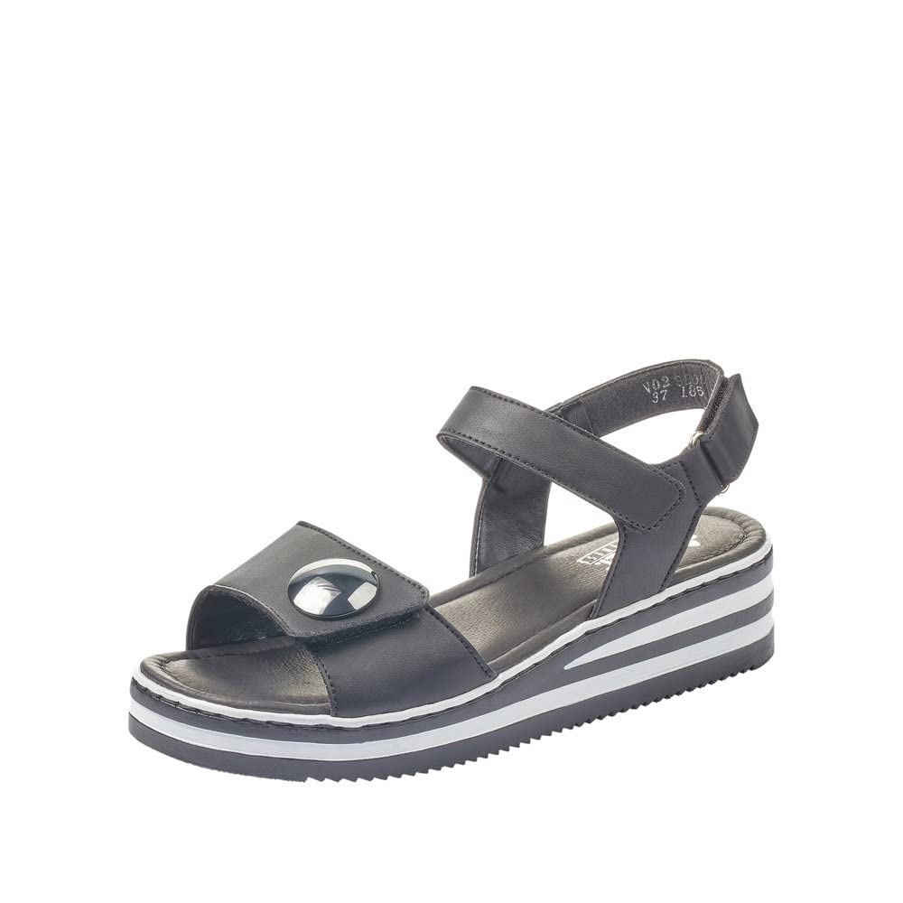 Rieker V02S8 Women’s Closed Toe Sandals, Black (Schwarz 00), 6.5 UK