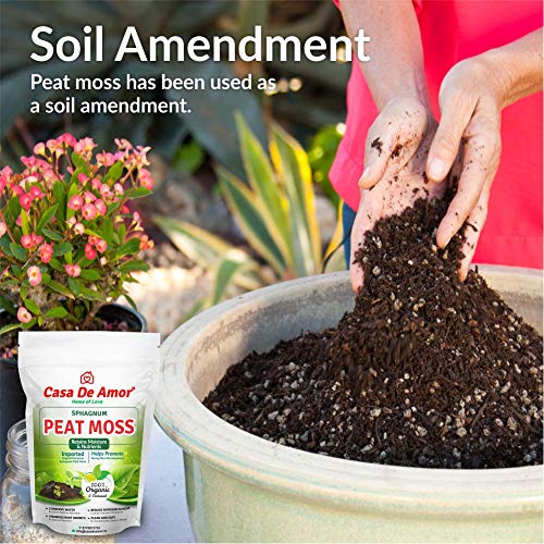 Image of Casa De Amor Sphagnum Peat Moss for Gardening 900 gm | Organic Soil Conditioner for Healthy Plants, Seed Starting & Improved Moisture Retention